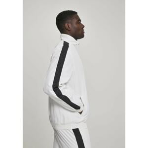 Striped Sleeve Crinkle Track Jacket wht/blk