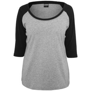 Women's 3/4 contrast raglan T-shirt grey/bl