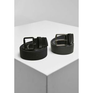 Stretch Basic Belt 2-Pack Black/Charcoal