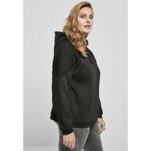 Ladies Lace Inset Hoody Black