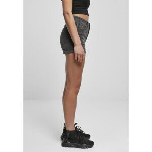 Women's 5-pocket shorts, black stones, washed