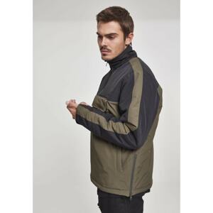 2-Tone Padded Pull Over Jacket darkolive/black