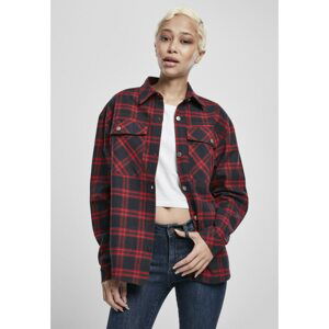 Ladies Oversized Overshirt Midnightnavy/red