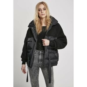Ladies Sherpa Mix Puffer Jacket Black