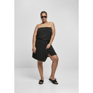 Women's short bandeau dress made of viscose black