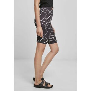 Ladies AOP Cycle Shorts Geometric Black