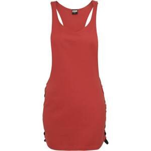 Ladies Side Knotted Loose Tank red/blk