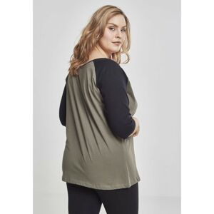 Women's 3/4 contrast raglan T-shirt olive/black