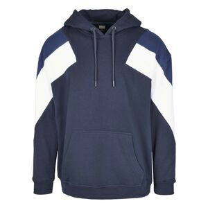 Oversize 3-Tone Hoody Midnightnavy/white/darkblue