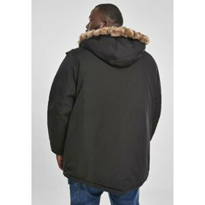 Hooded Faux Fur Parka black