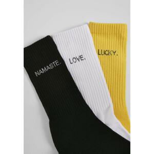 Text Socks 3-Pack Black/White/Yellow