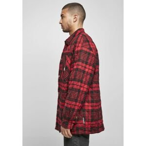 Southpole Flannel Quilted Shirt Jacket Darkred
