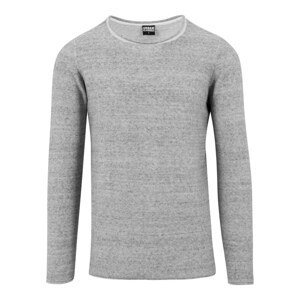 Fine Knit Melange Cotton Sweater grey melange