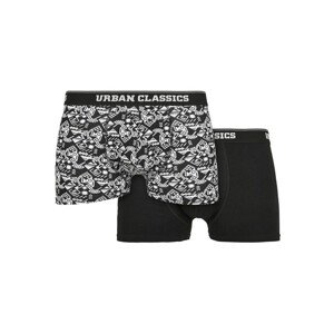 Organic Boxer Shorts 2-Pack Detail aop+black