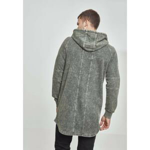 Terry Acid Washed Long Shaped Hoody olive