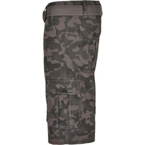 Belted Camo Cargo Shorts Ripstop grey black