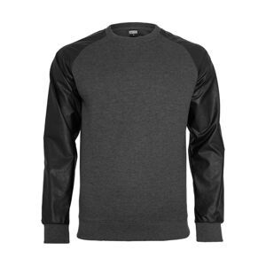 Raglan Leather Imitation Crew cha/blk