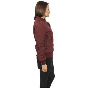 Ladies Diamond Quilt Nylon Jacket burgundy