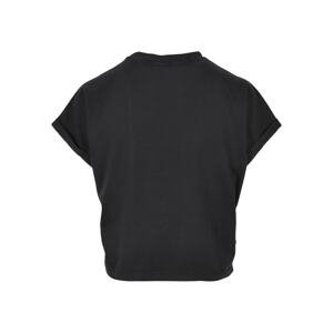 Women's T-shirt with a short pigment cut on the sleeve black