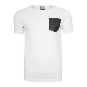 Pocket T-shirt made of synthetic leather wht/blk