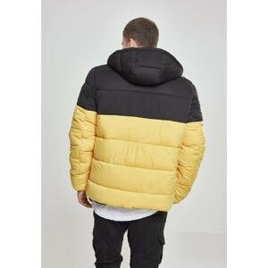 Hooded 2-Tone Puffer Jacket chromeyellow/blk