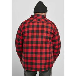 Padded flannel shirt black/red