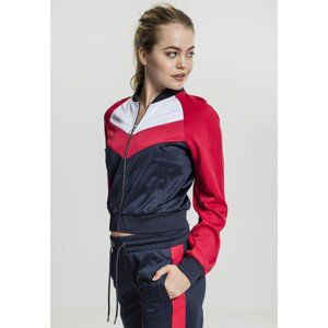 Ladies Short Raglan Track Jacket navy/fire red/white