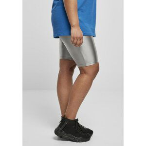 Ladies Highwaist Shiny Metallic Cycle Shorts Darksilver