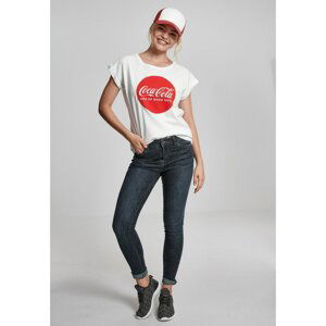 Ladies Coca Cola Round Logo Tee white