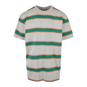 Light striped oversize t-shirt grey/junglegreen