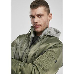 Hooded MA1 Bomber Jacket Olive/grey