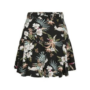 Ladies Viscose Mini Skirt Black Tropical
