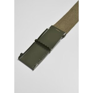 Coloured Buckle Canvas Belt Olive