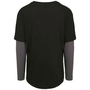 Oversized Shaped Double Layer LS Tee darkshadow/darkshadow