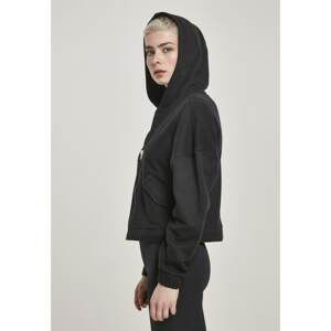 Ladies Short Worker Zip Hoody Black