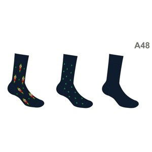 Men's socks A48 (triple) Navy blue