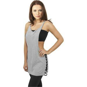 Ladies Side Knotted Loose Tank gry/blk