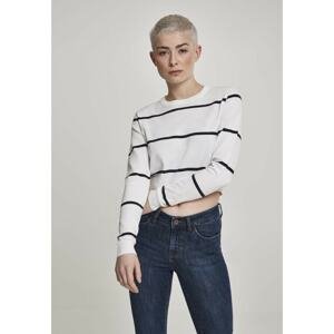 Ladies Short Striped Sweater white/navy