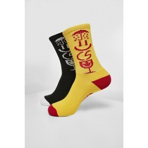 Iconic Icons Socks 2-Pack Black/yellow