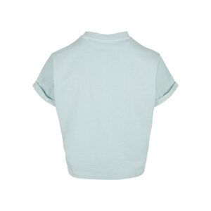 Ladies Short Pigment Dye Cut On Sleeve Tee Seablue