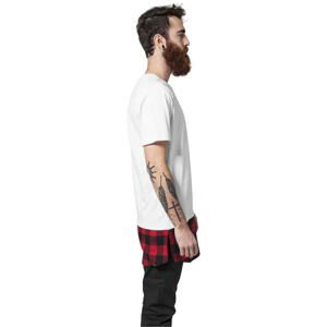 Long Shaped Flanell Bottom Tee wht/blk/red