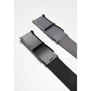 Colored Buckle Canvas Belt 2-Pack Asphalt/black