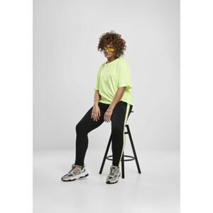 Women's Neon Leggings with Side Stripe Black/Electric Lime