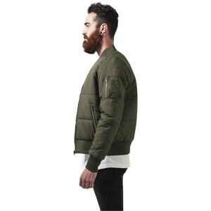 Basic Quilt Bomber Jacket Olive