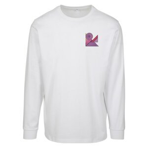 Ladies Abstract Colour Longsleeve White