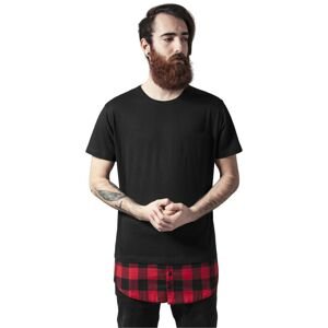Long Shaped Flanell Bottom Pocket Tee blk/blk/red