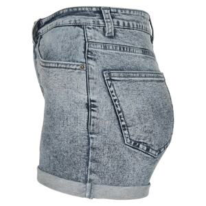 Women's 5-pocket acid-washed light sky blue shorts