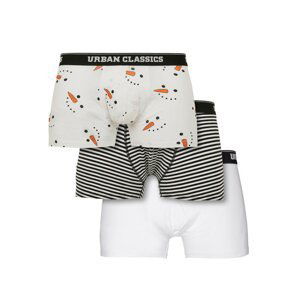 Boxer Shorts 3-Pack Snowman Face Aop+wht/blk+wht