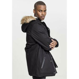 Heavy Cotton Imitation Fur Parka black