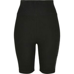 Ladies High Waist Branded Cycle Shorts Black/black